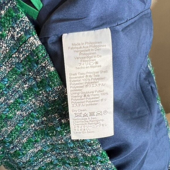 J.Crew Womens $228 Tweed Lady Jacket Blue Green Size 8 BS926 - Picture 11 of 11